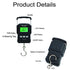 165lb 75kg Digital Fishing Postal Hanging Hook Scale with Measuring Tape, 2 AAA Batteries (Not Included)(Black)...
