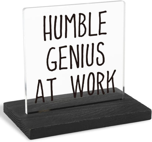 Funny Quote for Desk, Minimalist Office Decor for Men and Women, Tabletop Motivational Desk Accessory, Boss Gag Gift, XXY57...