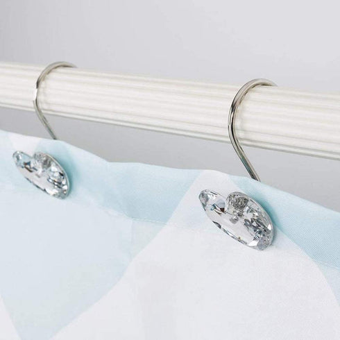 Actpe Decorative Crystal Heart Shape Shower Curtain Hooks Rust Resistant Hooks Glide Shower Ring Hangs Holder Bling for Bathroom, Pack of 12...
