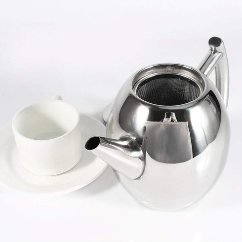 Stainless Steel Teapot Quart Tea Kettle Coffee Tea Pot Water Kettle with Removable Infuser Filter Large Capacity 33 oz (1L)...