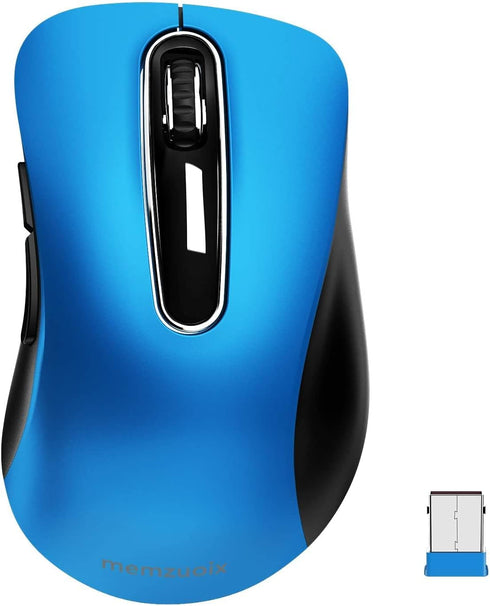 memzuoix 2.4G Portable Wireless Mouse, 1400 DPI Mobile Optical Cordless Mice with USB Receiver for Computer, Laptop, PC, Desktop, MacBook, 5 Butto...