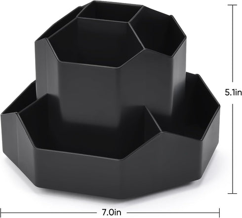 Pencil Pen Holder for Desk, 9 Slots 360 Degree Rotating Desk Organizer, Desktop Storage Pen Organizers Stationery Supplies, Cute Pencil Cup Pot fo...