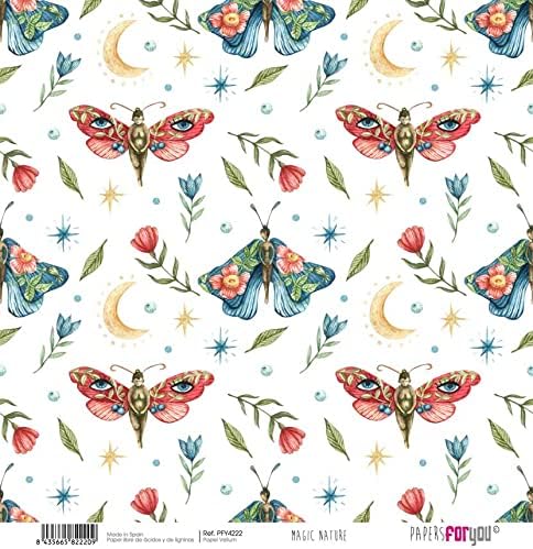 Papers For You - Vellum Scrapbooking Paper Kit | "Magic Nature" Collection | Includes 6 Single Sided Vegetable Papers with Different Designs | Siz...