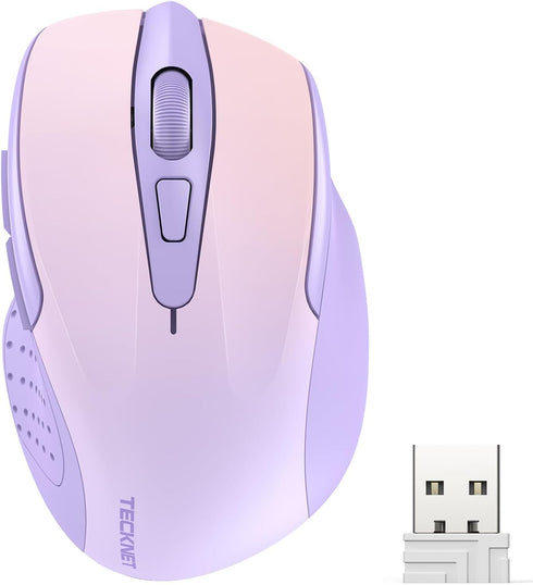 TECKNET Wireless Mouse, 2.4GHz Ergonomic Computer Mouse, Portable Cordless Mice, Mouse for Laptop, 6 Buttons USB Mouse for Chromebook, Ergo Grip, ...