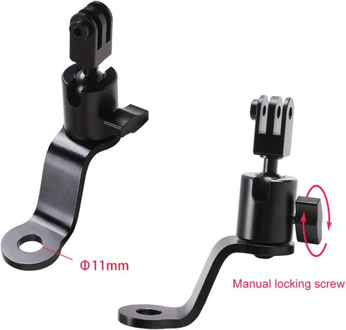 SUREWO Aluminum Motorcycle Rearview Mirror Mount Bracket Holder Compatible with GoPro Hero 12/11/10/9/8/7/6(2018)/5 Black APEMAN AKASO TENKER Camp...