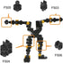 MyBuild Bricks Creative Building Bricks F504 - Build Mech Section, Toy Building Block Spare Parts Socket and Clip 18 Pieces...
