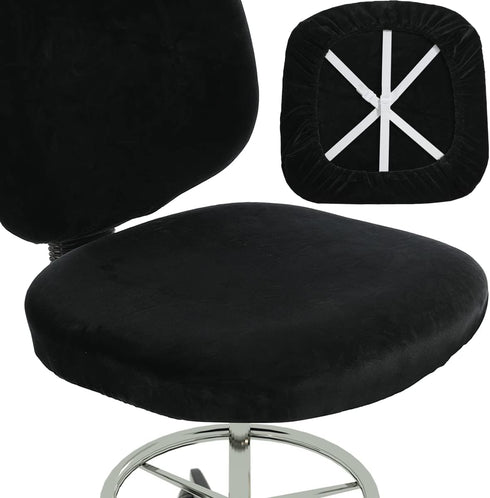 BUYUE Task Office Chair Seat Cover, Super Soft Velvet Student Dorm Computer Chair Stretch Washable Dustproof Slipcover Protectors (Seat Cover Only...