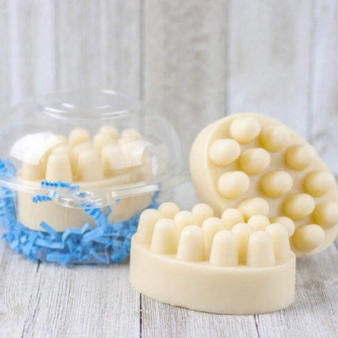 Silicone Soap Mold, 4 Cavity Oval Massage Soap Mould Cookie Chocolate Cake Mold Tray for DIY Homemade Craft (Pink)...