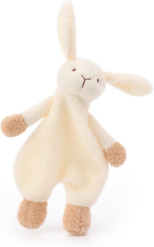 Apricot Lamb Stuffed Animals Security Blanket White Bunny Rabbit Infant Nursery Character Blanket Luxury Snuggler Plush(White Bunny, 10 Inches)...