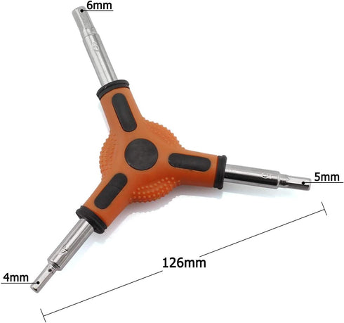 1-Pack Y Shape Bike Hex Wrench Bicycle Cycling Torque Spanner Internal Hex Key Combination Repair Tools 3 Way Allen Wrench 4mm 5mm 6mm...