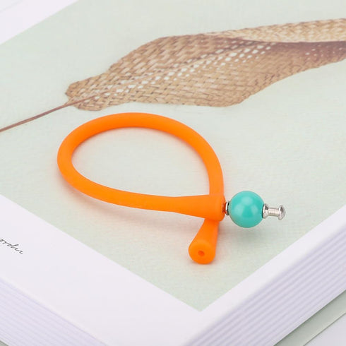 Silicone dainty Freshwater Pearl Bracelets,Womens Charm Bangle Jewelry,Colored Dainty Personalized Stretch Mood Rubber Bands Bangles for Men and W...