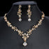 Wedding Necklace Bride Rhinestone Floral Necklace Earring Set Bridal Jewelry Sets Prom Party Teardrop Dangle Necklace and Earring Drop...