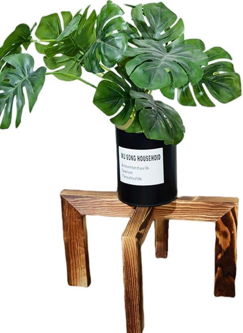 Hewnda 1 Pack Wood Plant Stand,Brown Mid Century Modern Planter Stands,12 Inches Indoor small plant stands?Suitable for succulents, low plants...