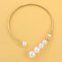Metal Big Pearl Open Choker Necklace for Women Adjustable Gold Big Pearl Choker Necklaces Round Open Cuff Necklace Chunky Pearl Necklace for Women...