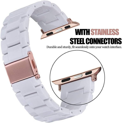 V-MORO Resin Band Compatible with Apple Watch Bands Series 10/9/8/7 41mm 42mm 40mm 38mm Fashion Lightweight Bracelet Strap Replacement for iWatch ...