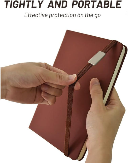 Journal Notebook, Diary Journals for Writing Travel Daily Work - Lined, 5.7” x 8.5”, Hardcover, Leather (Black)...
