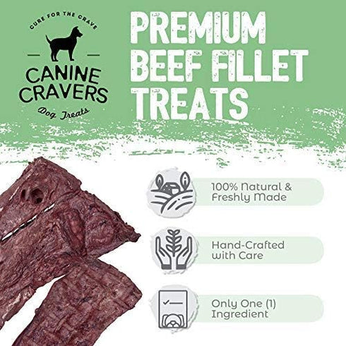Canine Cravers Single Ingredient Dog Treats – Human Grade Air Dried Hypoallergenic Pet Food – Grain, Gluten, and Soy Free – 100% All Natural (Prem...