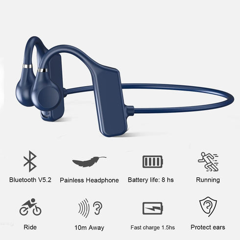 Open Ear Air Conduction Bluetooth Headphone,V5.2 onfiguration Built-in Microphone Wireless Conduction Headphones,with Up to 8 Hours Playtime for S...