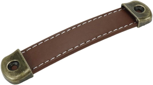 6 Pack Box Leather Handles PU Suitcase Luggage Pulls Leather Handles Antique Furniture Handles for Cabinet,Drawer,Cupboard,Door, 4 Inch Hole Cente...