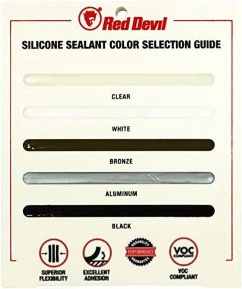 Red Devil 078040 StormGuard 920 100% RTV Silicone Window and Door Sealant, A Water-Resistant Adhesive for Interior and Exterior Use, 10.1 oz. Tube...