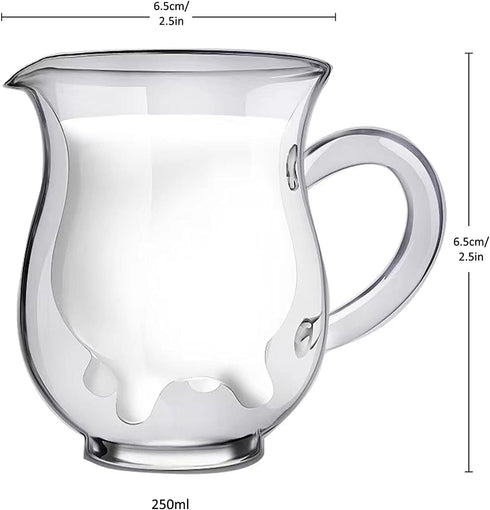 LEMONSODA Insulated Double Wall Milk Pitcher - Creamer, Tea, Milk, Coffee Pitcher - Cute Cow Design - Hand Protection - (Creamer (250 mL))...