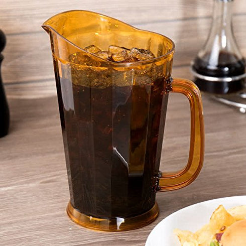 G.E.T. P-1064-1-A-EC BPA-Free Break-Resistant Plastic Serving Pitcher, 60 Ounce, Amber...