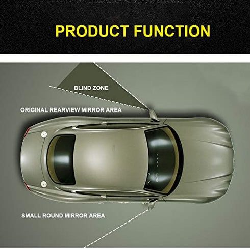 360° Rotary Push Car Rear View Mirror, Black...