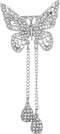 Dainty Butterfly Brooch Pin with Teardrop Pendant for Women,Crystal Rhinestones Hollow Out Butterfly Corsage for Scarf Clothing Accessories...