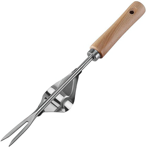 1pc Wood Handle Stainless Steel Garden Weeder, Hand Weeding Removal Cutter Puller Tools, Multifunction Weeder Transplant...