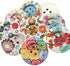 Chenkou Craft 20pcs 2" (50mm) Round Flower Wood Buttons 4 Holes Craft Sewing Button (50mm)...