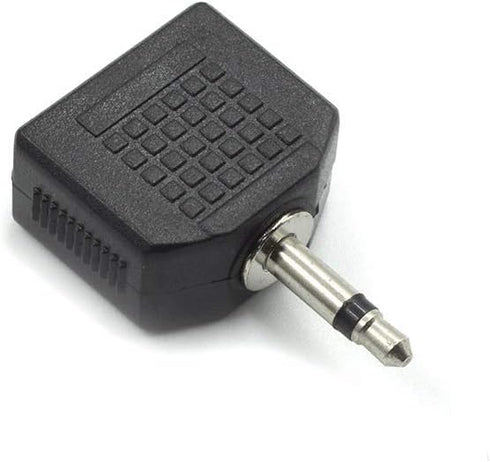 3.5mm Mono Male to Dual 3.5mm Female Mono Audio Y Splitter Microphone Converter Headphone Adapter Connector - 6 Pcs...