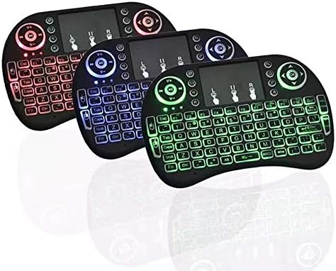 Dreamlink 3 Colour Backlit 2.4GHz Mini Wireless Keyboard and Mouse Wireless Touchpad Rechargeable Combos for PC Pad Android TV Box and More...