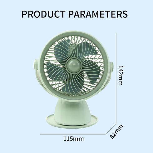 Rechargeable Clip Fan with LED Lights, Portable Powerful Clip Multifunctional Fan, Three Speed Mode, Adjustable Angle Fan,Fan with Warm Light, Amb...