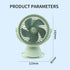 Rechargeable Clip Fan with LED Lights, Portable Powerful Clip Multifunctional Fan, Three Speed Mode, Adjustable Angle Fan,Fan with Warm Light, Amb...