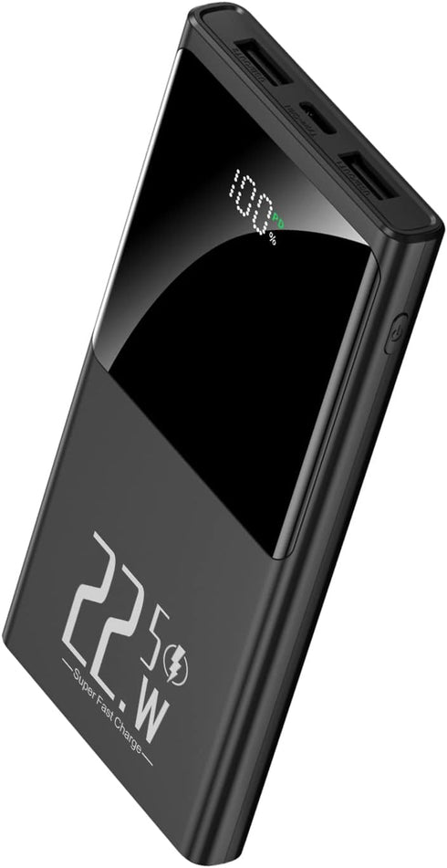 Portable Charger 10000mAh, Power Bank 5V/3A 22.5W Fast Charging USB-C in/Out LCD Dispaly Battery Backup for iPhone 15/14/13/12/11,Samsung,Google A...