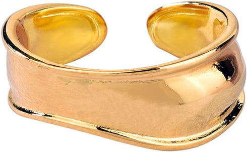 COLORFUL BLING Punk Twisted Gold Silver Open Wide Cuff Bracelet for Women Irregular Wave Chunky Cuff Bangle Armband Statement Party Jewelry...