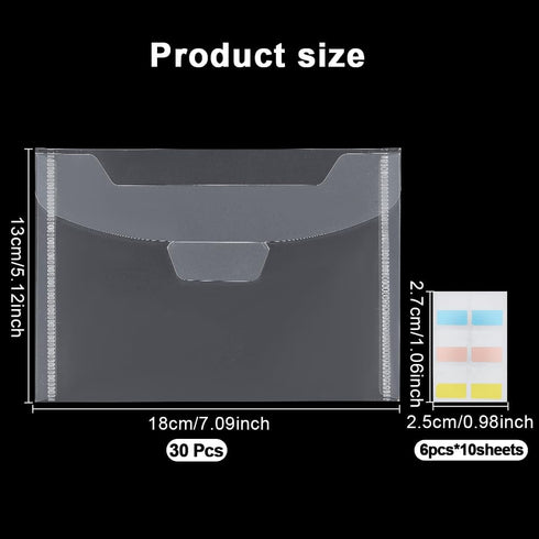 30PCS Clear Stamp and Die Storage Pockets Plastic Envelopes 5x7inch Dies Storage Bag with 60 Label Sticker Resealable Plastic Storage Pocket Dies ...