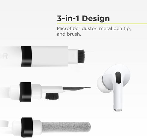 PureGear Device Cleaning Pen for Airpods 1 2 3 Multi-Function Cleaning Kit with Soft Brush for Bluetooth Earphones Case, Mobile Phones, Cameras, K...
