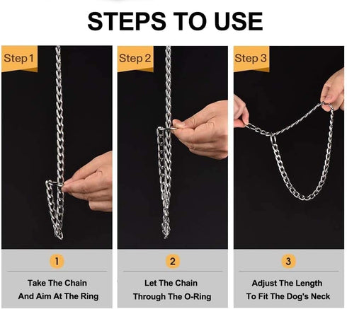 Dog Collar Slip Collar Metal Collar Chewproof P Collar Heavy Chain Dog Training Collar Choke Collar Adjustable Weather Proof Alloy Collars for Sma...
