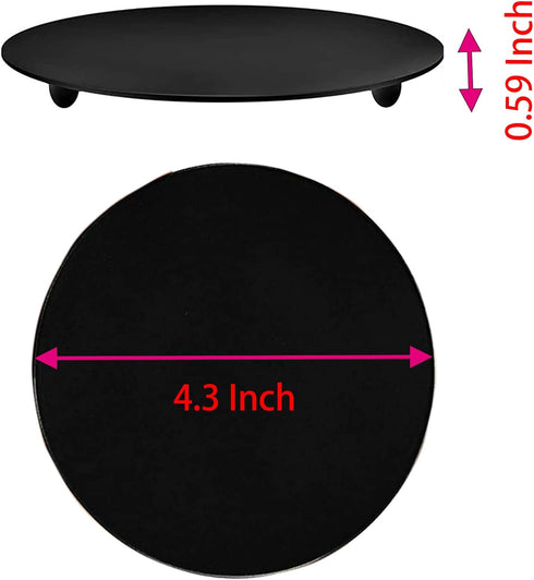 2 Pcs Black 4.3 Inch Iron Candle Holder for Taper Candles, Wedding, Dinning, Party Decoration (11cm Black 2pcs)...