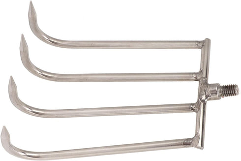 4 Teeth Hand Rake Aquatic Weed Rake Stainless Steel Stainless Steel 4 Teeth Hand Rake Portable Aquatic Weed Rake with 8Mm Threaded Interfa for Fis...
