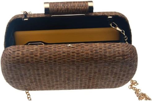 Women's Handwoven Straw Evening Handbags Summer Wallet Clutch Bag Crossbody Mobile Phone Bag...