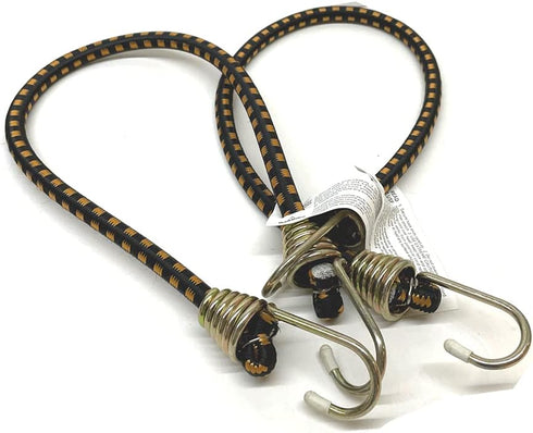 2 PC Heavy Duty Industrial 24" Bungee Cords – 2/5-Inch Diameter Cord - Coated Steel Hooks...