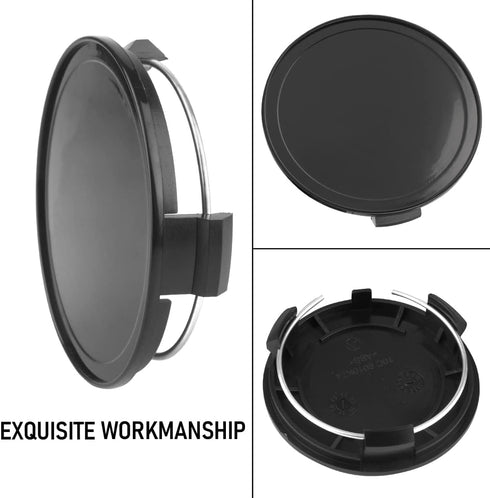 RTRHINOTUNING 4pcs 75mm/2.95in Wheel Center Caps Black Rim Caps for C B S A E GLK SLK R GLC G M Wheel Rims, OD: 75mm/2.95in, ID: 69.5mm/2.74in...