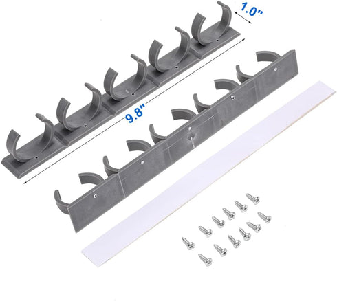 Upgraded Kitchen Spice Rack Organizer Adhesive Spice Gripper Clips Strips Cabinet Holder, 4 Pack Spice Hooks with Screws,Holds 20 Jars (Grey, 4)...