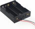 18650 Battery Holder, 6 Pcs 3 × 18650 Black Battery Box, 3 × 18650 Battery Storage Box Housing with Black and Red Wires, for DIY Electronic Circui...
