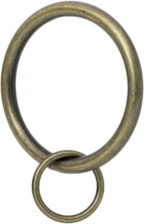 Ivilon Drapery Eyelet Curtain Rings - 1.7" Ring Loop for Hook Pins, Set of 14 - Antique Brass...