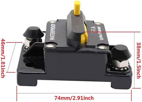40Amp Waterproof Circuit Breaker 30A-300A with Manual Reset Suitable for Car Rv Marine Automotive Stereo Audio Electronic System...
