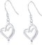 Open Heart Dangle Drop Earrings for Women Sterling Silver Twisted Forever Love Heart White Gold Plated Hook Earrings for Mother’s Day Birthday Gif...