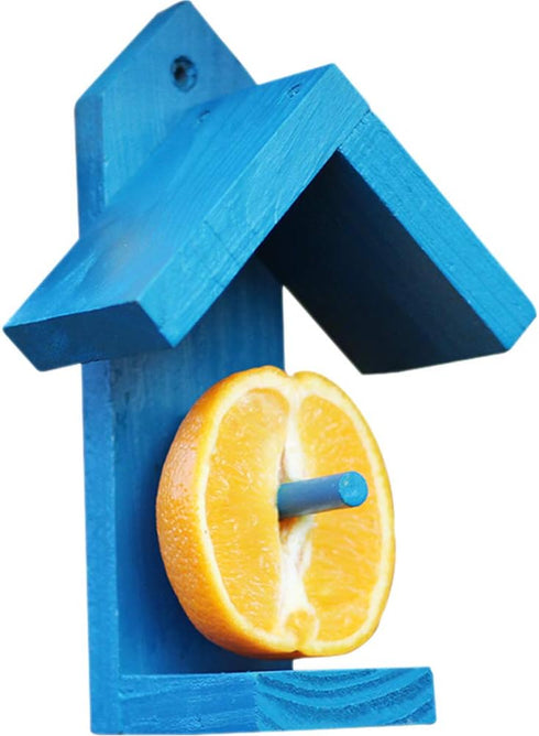 Wood Single Oriole Fruit Feeder Jelly Mealworm Bird Feeder Roof Great for Garden Outdoor Bird Lover Gift Attracting Wild Birds Finch Cardinal and ...